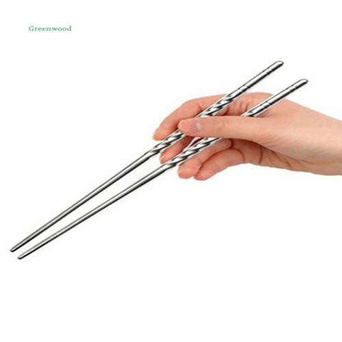 Đũa inox thiết kế xoắn ốc chống trượt phong cách Trung Hoa