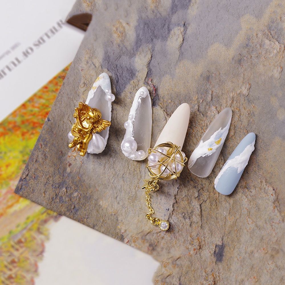 Set 30 Phụ Kiện Trang Trí Móng Tay Nghệ Thuật Hình Thiên Thần Hoạt Hình 3D 4 Màu Sắc