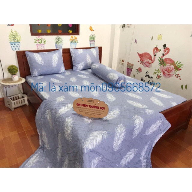 Bộ chăn ga Thắng Lợi kèm mền chần gòn 5 món