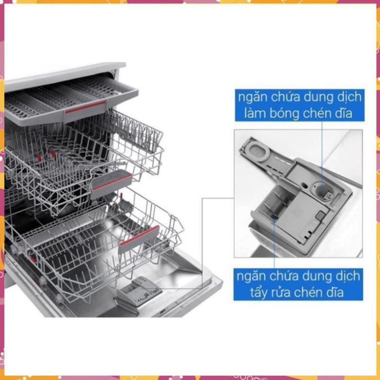 Máy rửa bát độc lập Bosch SMS46MI05E TGB - Seri 4  dung tích rửa 14 bộ chén bát (  Phân Phối Chính Hãng )