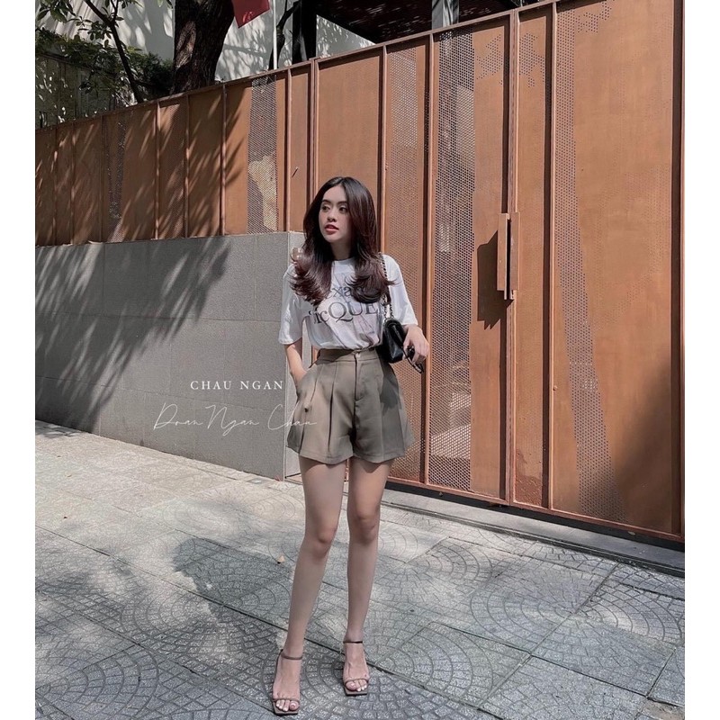 [FREESHIP - HÀNG LOẠI 1] SET ÁO PHÔNG HÌNH PHOM RỘNG MIX SOOC KAKI DÀY CHUN LƯNG