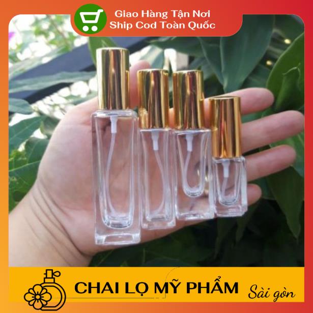 Lọ Chiết Nước Hoa ❤ SIÊU RẺ ❤ Lọ chiết nước hoa vuông 25ml,20ml,10ml,5ml đựng dầu thơm , phụ kiện du lịch