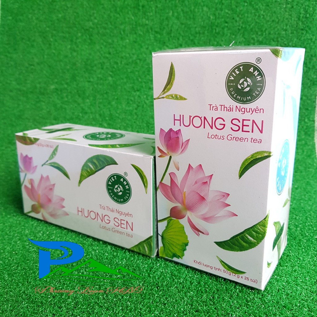 Trà Thái Nguyên hương Sen Việt Anh túi lọc - hộp 25túi x 2g