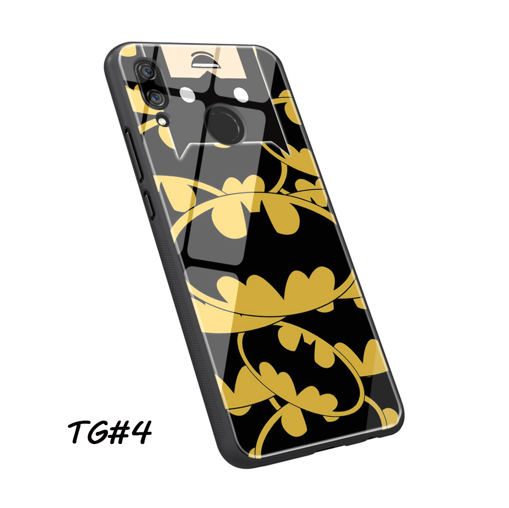 Ốp Điện Thoại Kính Cường Lực Viền Tpu Dẻo Họa Tiết Logo Batman Cho Samsung Galaxy S7 Edge S8 S9 S10 Plus