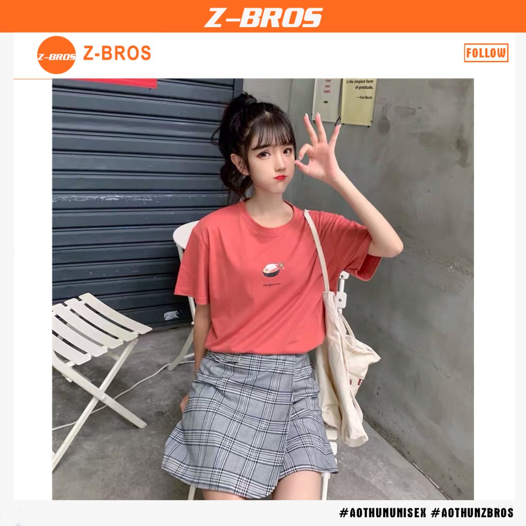 [HÀNG CÓ SẴN] - Áo thun nữ trơn hoa quả mùa hè 7 màu vintage | BigBuy360 - bigbuy360.vn