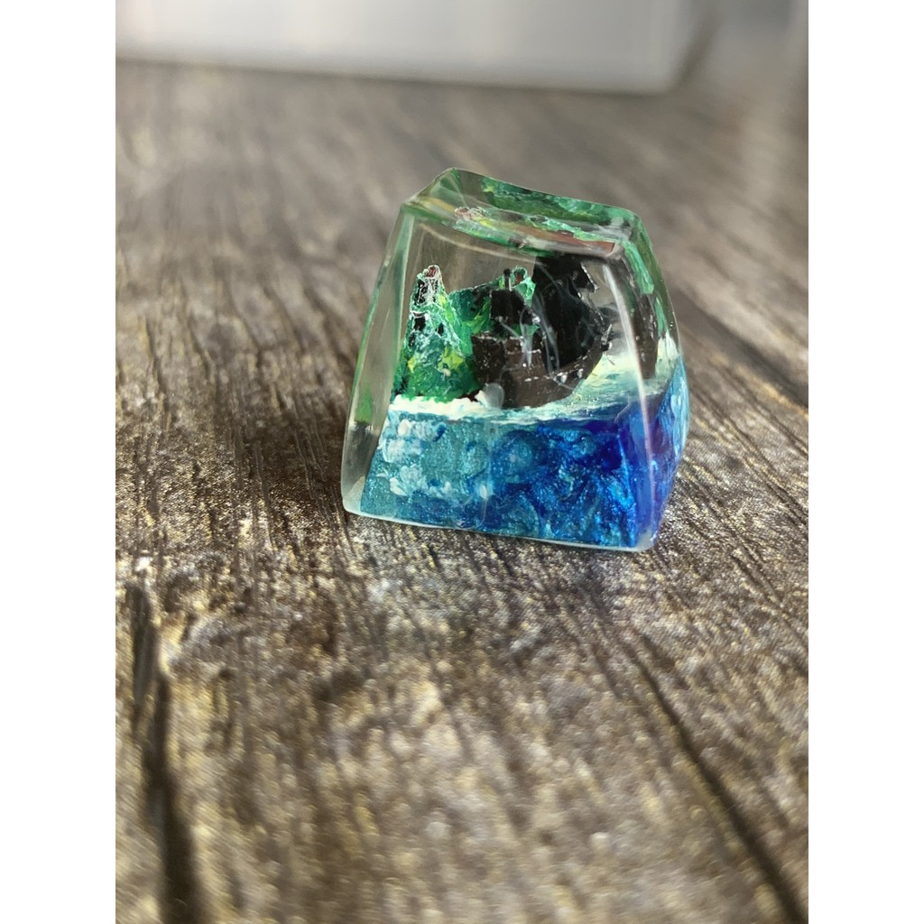 Keycap thuyền đen+ núi handmade