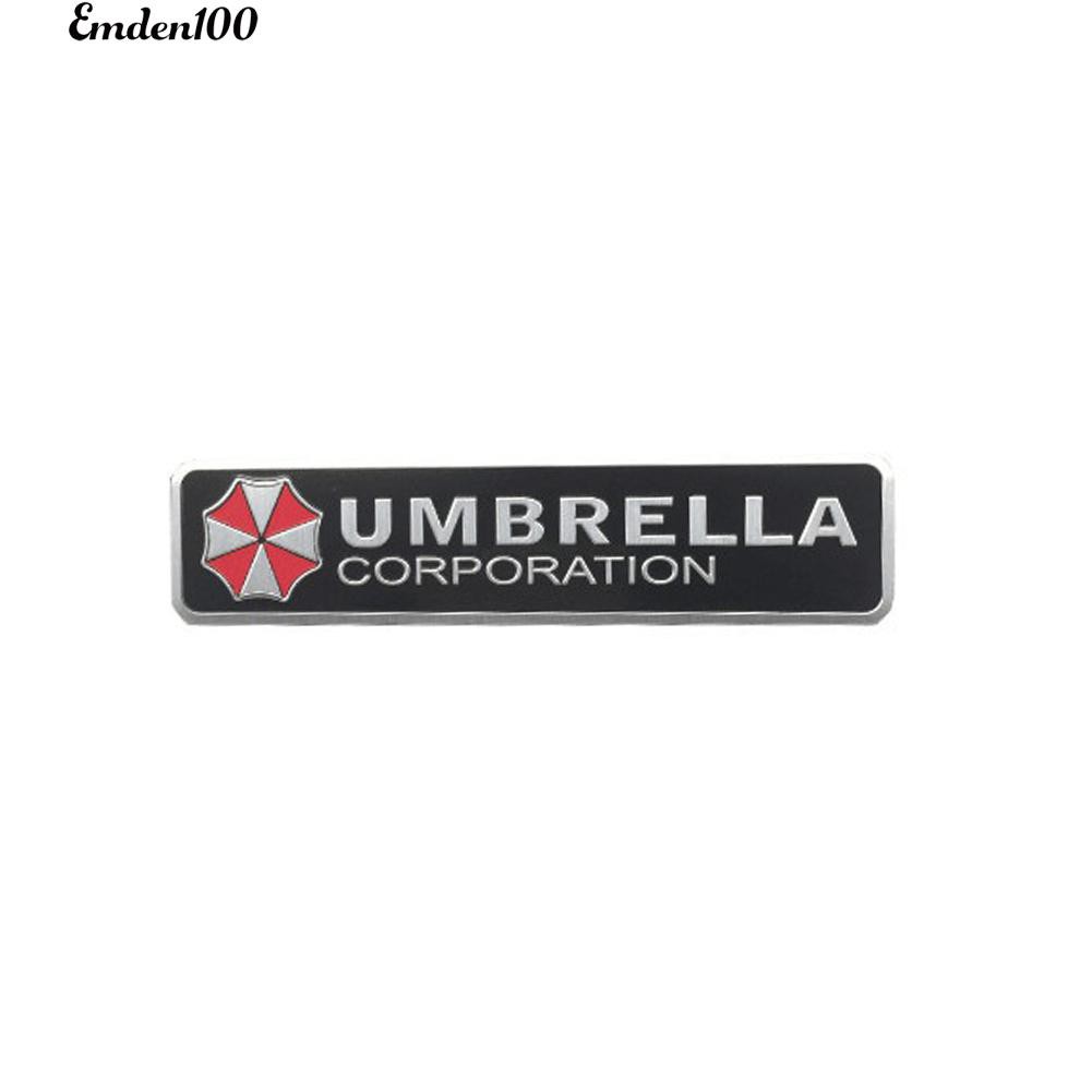 Miếng dán hợp kim nhôm họa tiết chữ Umbrella Corporation trang trí xe ô tô độc đáo