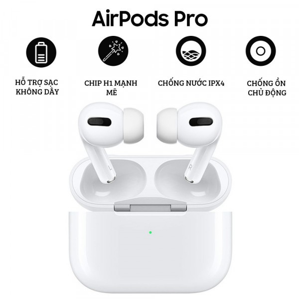 Tai nghe không dây bluetooth Airpod Pro, tai nghe airpod cảm biến đa điểm có định vị GPS, pin 4 đến 5 giờ - TOM CASE