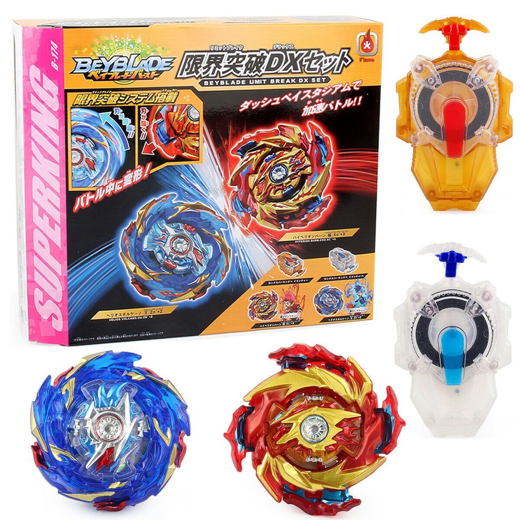 Set 2 con quay đồ chơi Beyblade Burst Superking B-174 Limit Break DX tốc độ/ Dĩa phóng con quay tiện lợi