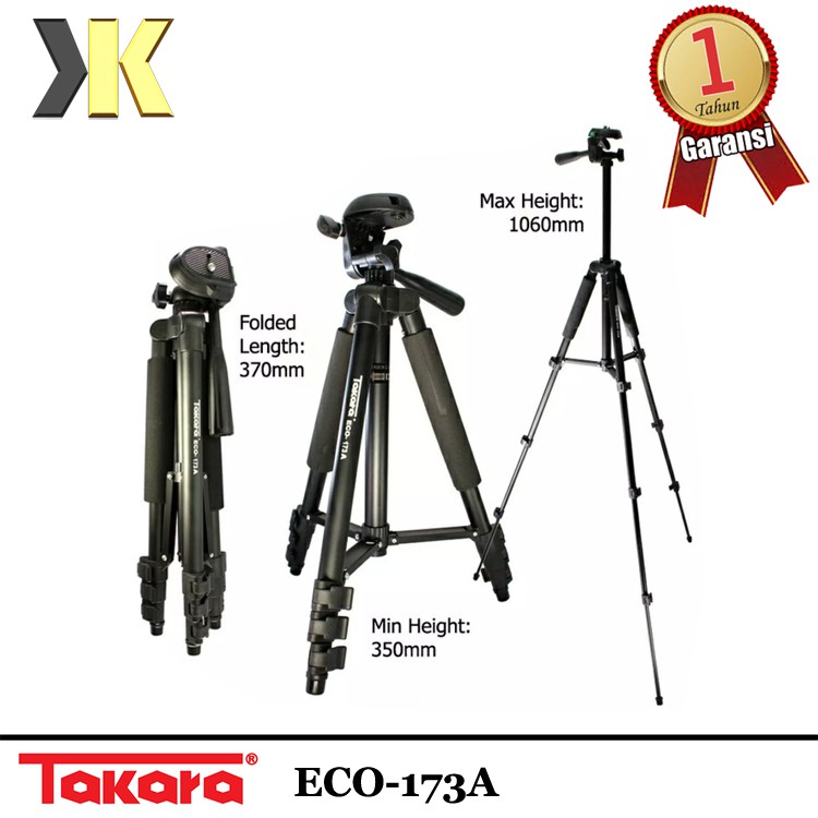 Giá Đỡ Ba Chân Siêu Nhẹ Takara Eco-173A Dành Cho Camera / Điện Thoại / Máy Ảnh Hành Động