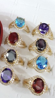Nhẫn nữ đính hột mạ vàng 18k