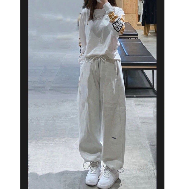 ☃☼Quần Thể Thao Rút Dây Ống Rộng Phong Cách Thu Đông Hàng Mới Dành Cho Nữ