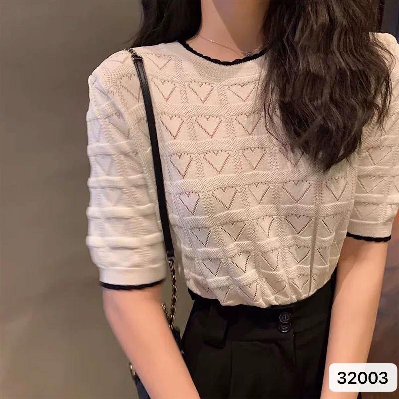 Áo Sweater Dệt Kim Chui Đầu Dáng Rộng Ngắn Màu Trắng Thời Trang Mùa Hè Phong Cách Hàn Quốc Cho Nữ