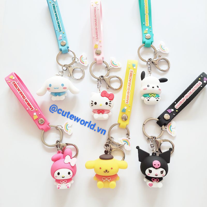 Móc khóa Hoạt Hình Cinnamoroll Kuromi Pochacco Melody Kitty