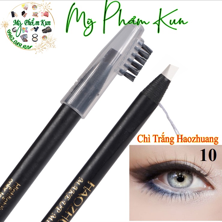 Chì Trắng Haozhuang cứng phẩy sợi Eyebrow Pencil sắc nét chuyên dùng cho Makeup trang điểm