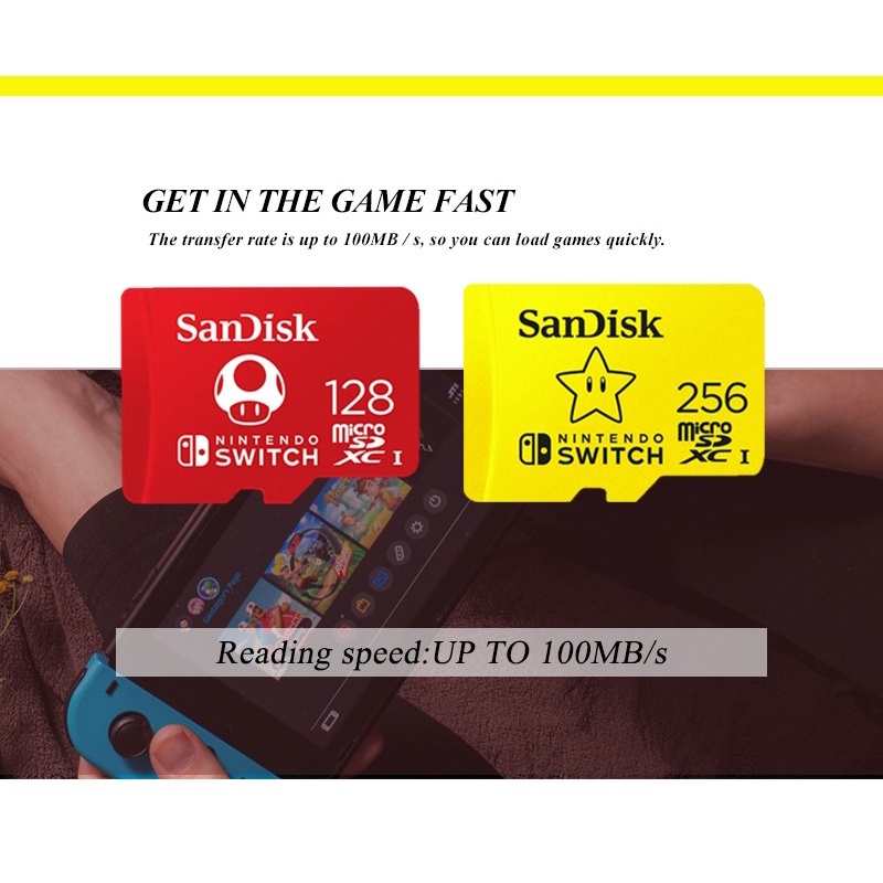 Thẻ Nhớ Sandisk Chính Hãng Cho Nintendo Switch, Micro SD, TF, Tốc Độ Cao