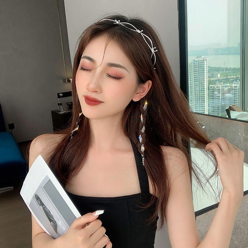 EXPEN Cài Tóc Đính Đá Phối Tua Rua Dài Sang Trọng Cho Cô Dâu