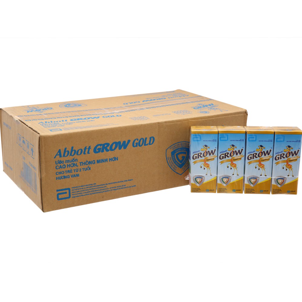 [Mã MKBC090980 giảm 80k đơn 1 triệu] Thùng 48 hộp sữa bột pha sẵn Abbott Grow Gold vani 180ml