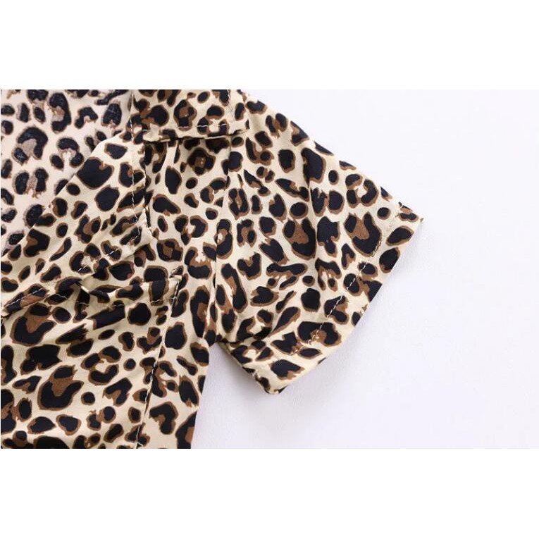 Set Đồ Mùa Hè 2 Món Bằng Cotton In Họa Tiết Da Báo Thời Trang Cho Bé Trai Sơ Sinh