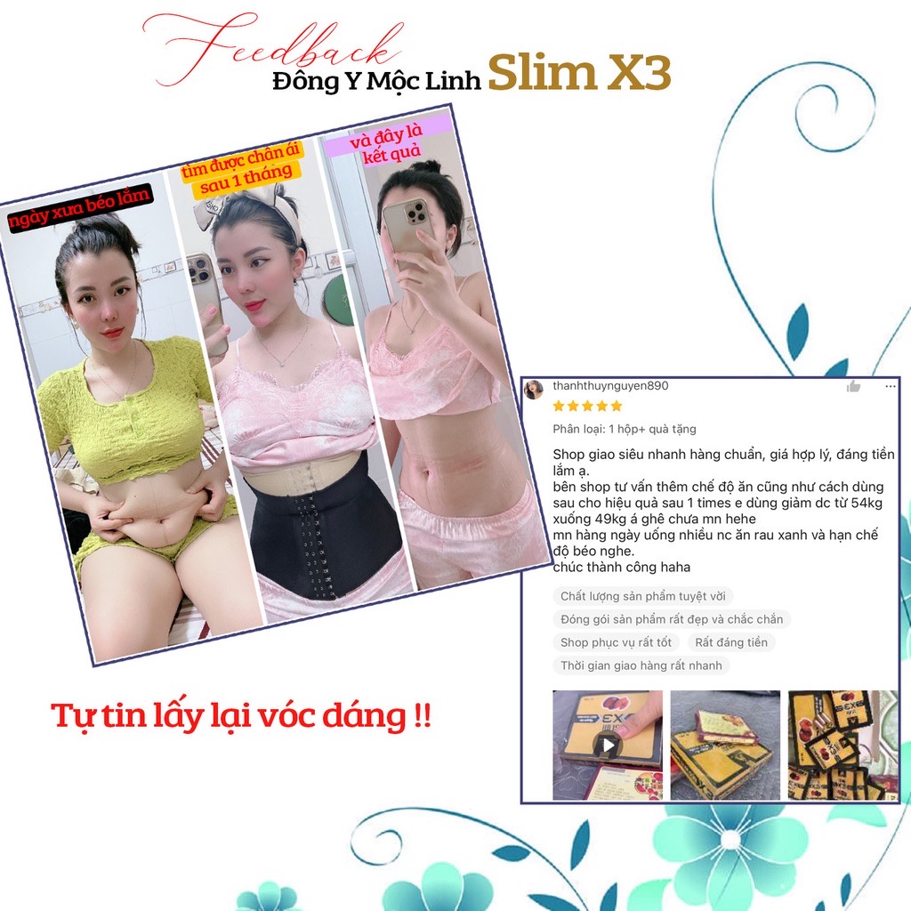 ￼Giảm Cân slim X3 Đông Y Mộc Linh viên uống giảm cân nhanh cấp tốc trà thảo mộc không phải thuốc giảm cân