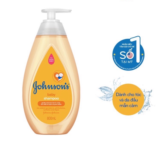 Dầu gội Johnson’s Baby Shampoo dịu nhẹ cho làn da mẫn cảm của bé 800ml