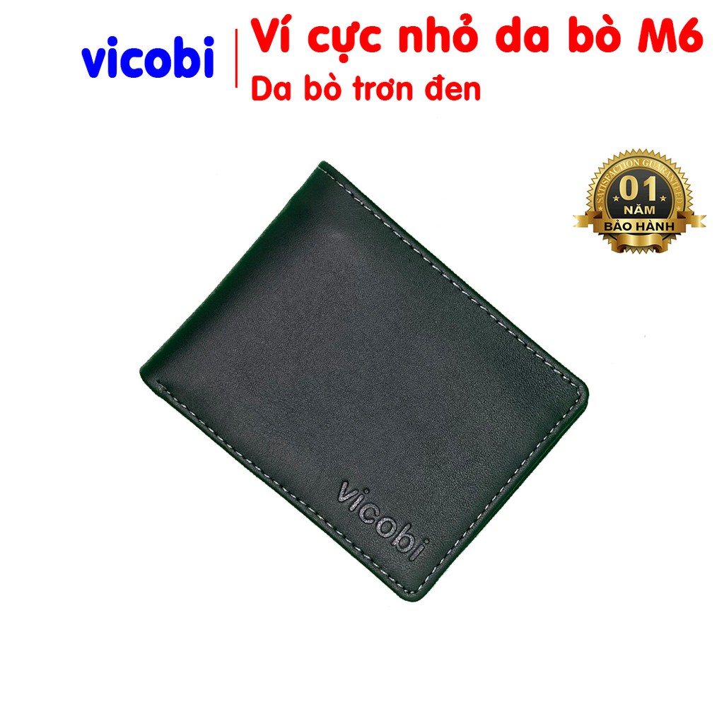 Ví Mini Nam Ngang Da Bò Vicobi M6, Bóp nhỏ gọn bỏ túi đựng thẻ Name Card ATM, GPLX cà vẹt bằng lái Mới, Made in VietNam