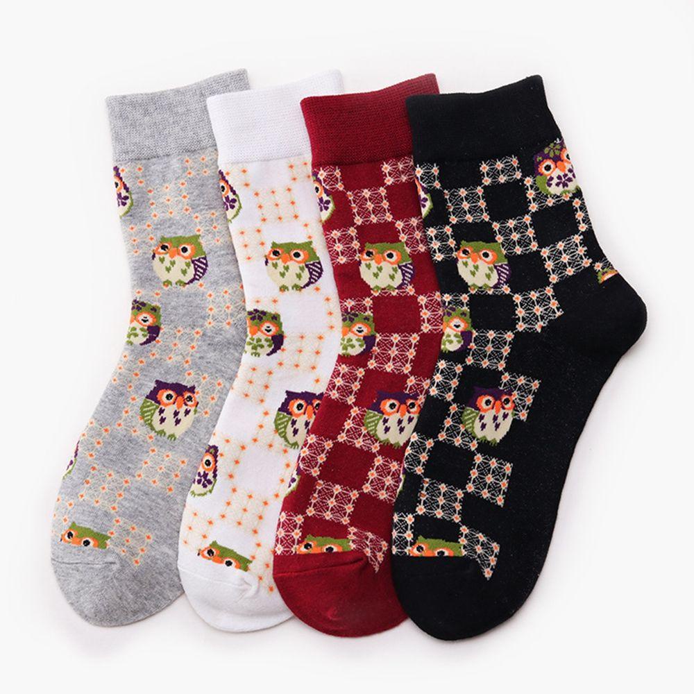JONYE Tất Cotton Hình Cú Mèo Giữ Ấm Mùa Đông Cho Nữ