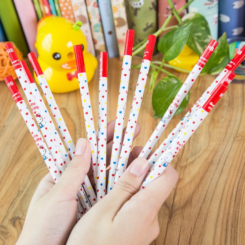 Bộ 6 Bút Chì Gỗ Hình Hello Kitty Xinh Xắn