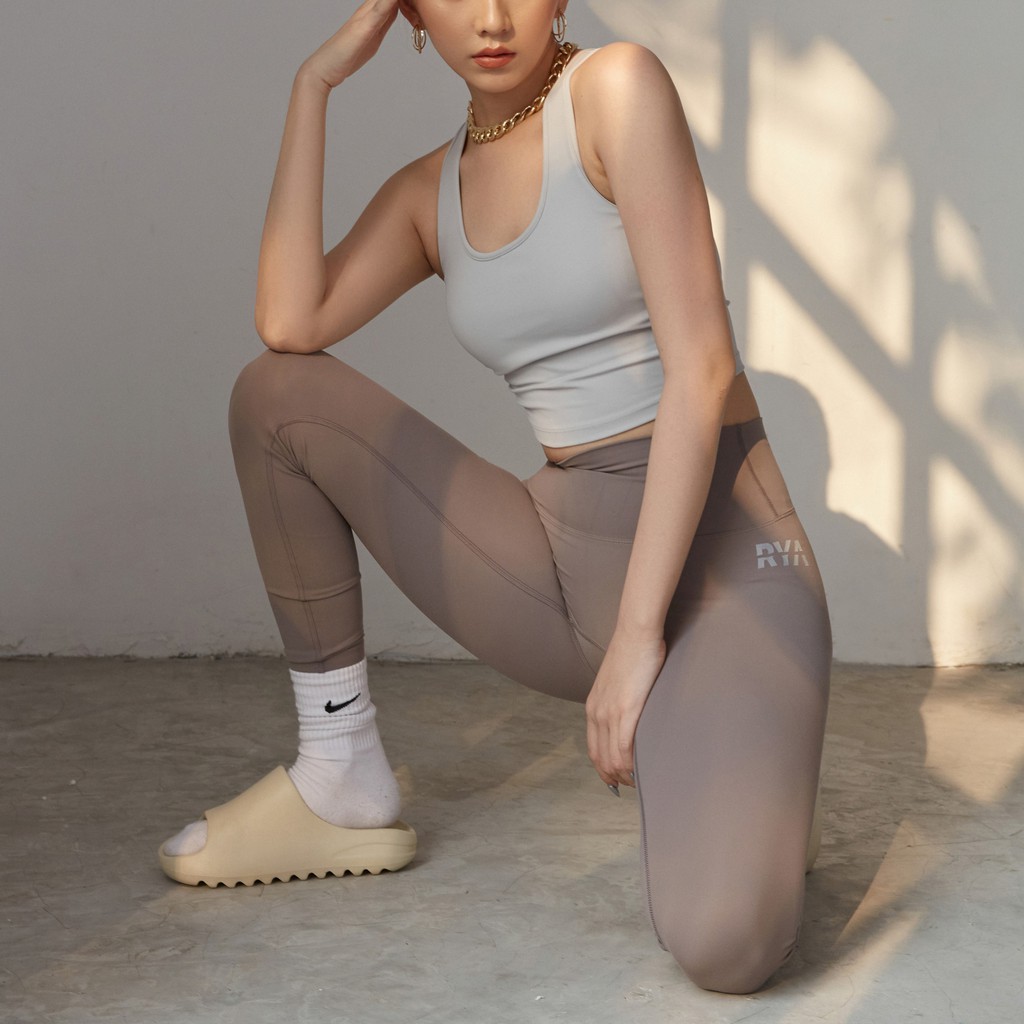 Quần tập yoga/thể thao lưng cao RYACTIVE - RYA Legging Brown