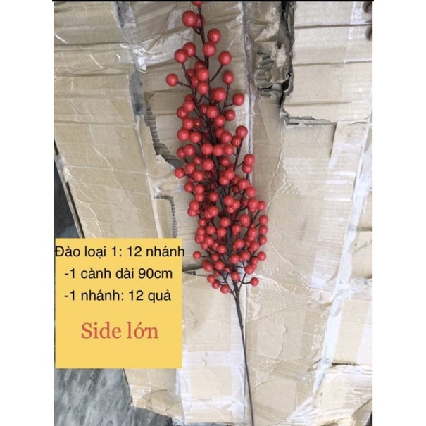 [Loại 1] Cành đào đông 12 nhánh cành đào đông có lá cành cherry trang trí bình hoa nhà cửa