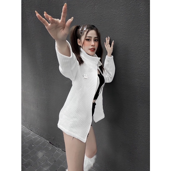 Áo Khoác Unisex Waffle Trắng TeeHolic - THS