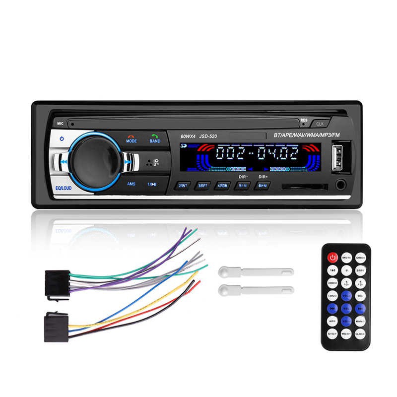 Đầu phát âm thanh nổi trên xe hơi Bluetooth Radio Đầu phát nhạc MP3 FM Radio 12V bluetooth V2.0 JSD-520 Thiết bị đa phương tiện Bluetooth cho xe hơi
