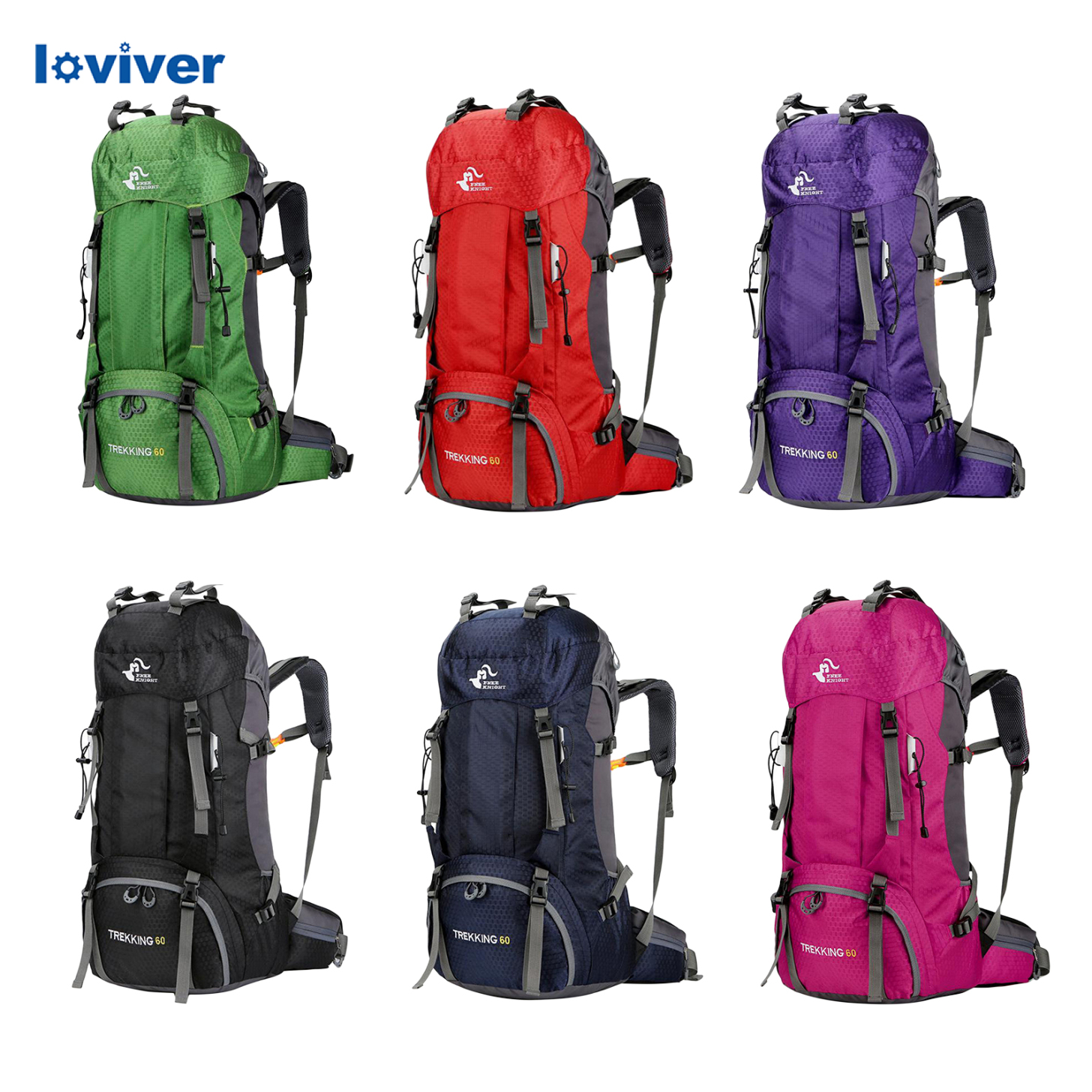 TREKKING Balo Du Lịch Chống Nước Losver 60l Màu Xanh Lá