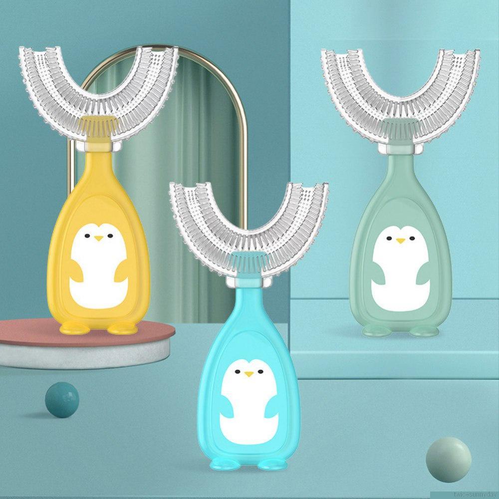 [Hàng mới về] Bàn chải đánh răng silicon hình chữ u cho bé 2-12 tuổi