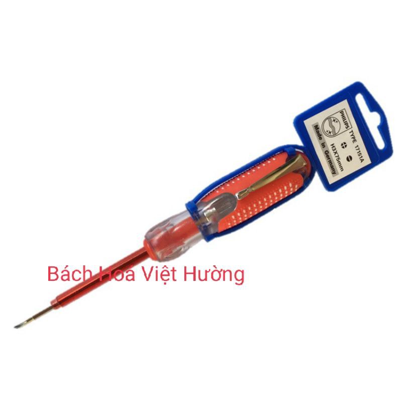 Bút thử điện 2 đầu Philips, Kapusi loại đẹp đa năng, bút điện tua vít 2 đầu 4 cạnh (+) 2c - (bút thử điện 2 đầu tua vít)