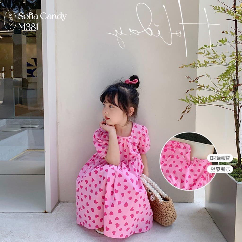 Đầm tim hồng SoFia Candy cực xinh cho bé gái