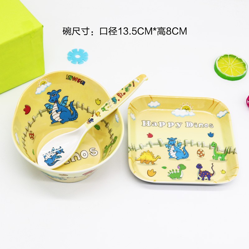 Bộ bát đĩa Ăn Dặm 4 món Cho Bé Melamine Giả Sứ Cao Cấp