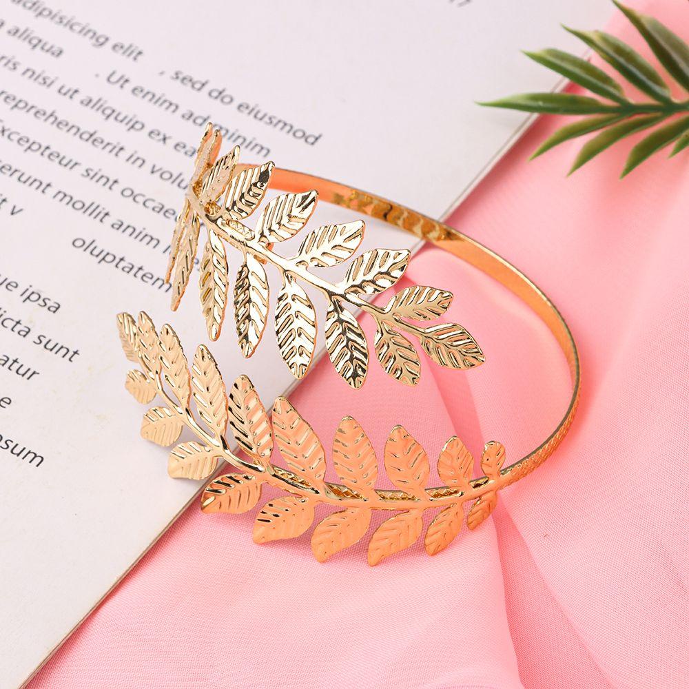 MISUPS Đeo Cánh Tay Bằng Kim Loại Dạng Chuỗi Lá Tròn Thời Trang Cho Nữ