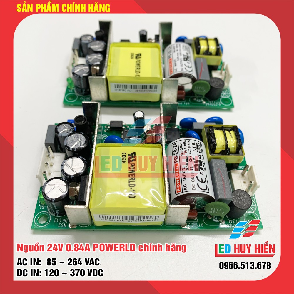 Nguồn 24v 0.84A POWERLD chính hãng, nguồn Led 24V 20W chất lượng mới 100%