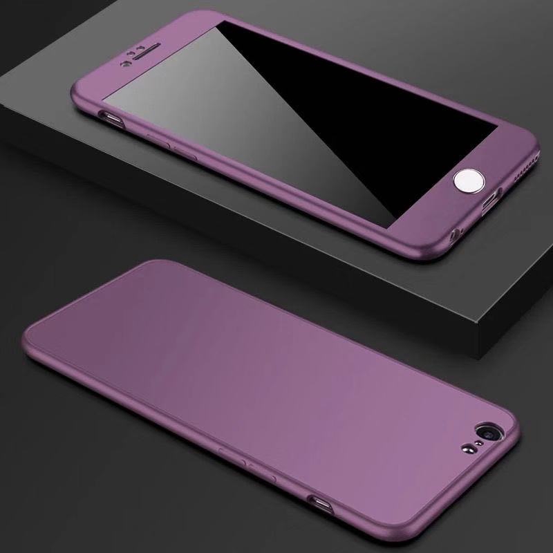 Ốp điện thoại từ PC cứng + phim dán bảo vệ màn hình cho iPhone 6/7/8 Plus X/XS/XR XS Max 12Mini 11 12 Pro Max