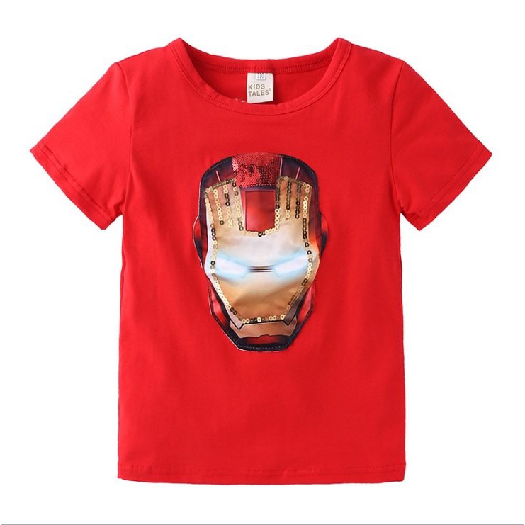 Áo cộc tay PHÁT SÁNG, áo gắn đèn led siêu nhân cho bé trai và công chúa Elsa cho bé gái Kid Tales