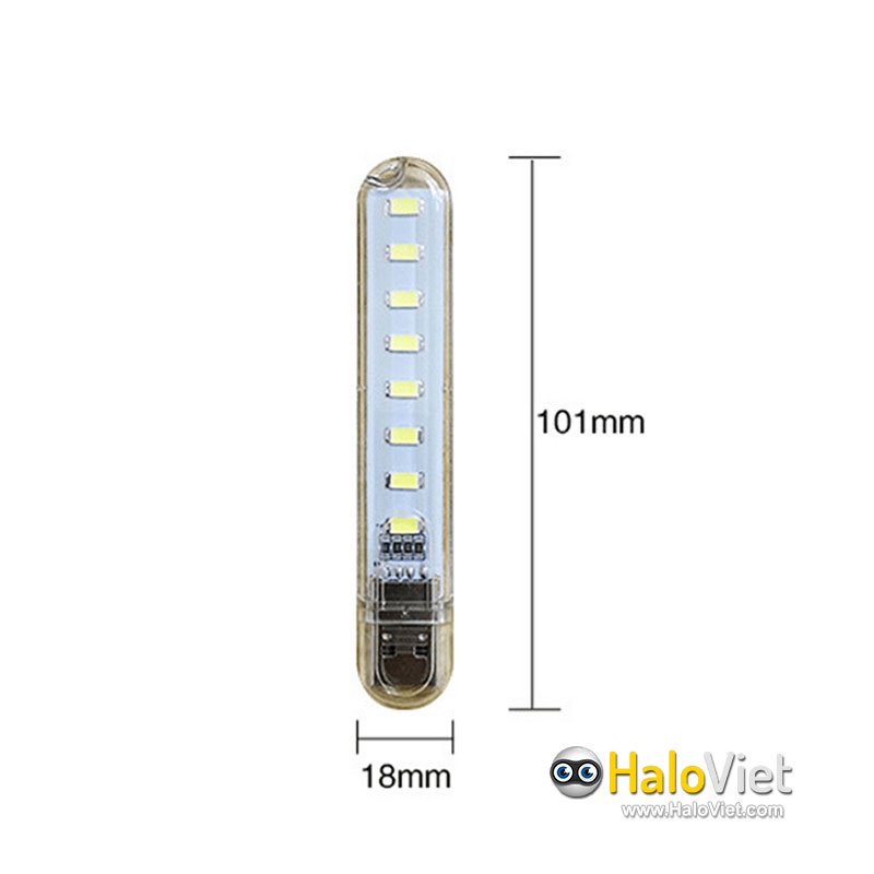 Đèn led thanh 8 bóng siêu sáng cắm cổng USB