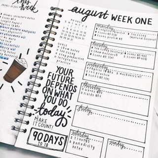 Sổ planner A5 bullet journal 200 trang ruột dot