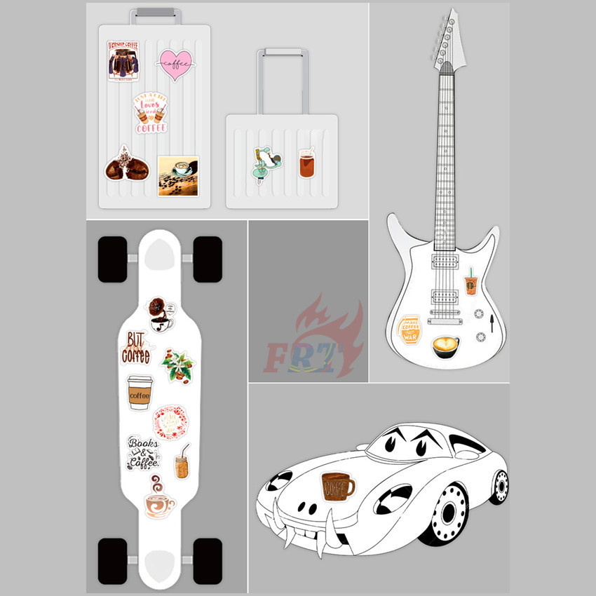 ❉ I Need More Coffee Series 02 Stickers ❉ 50Pcs/Set DIY Fashion Luggage Laptop Skateboard Doodle Decals Stickers