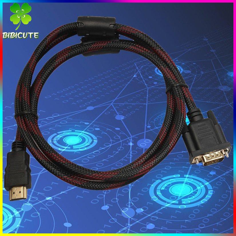 [Fast delivery]1.5M HDMI-compatible Male To VGA Data Connector Adapter Converter Cable Black