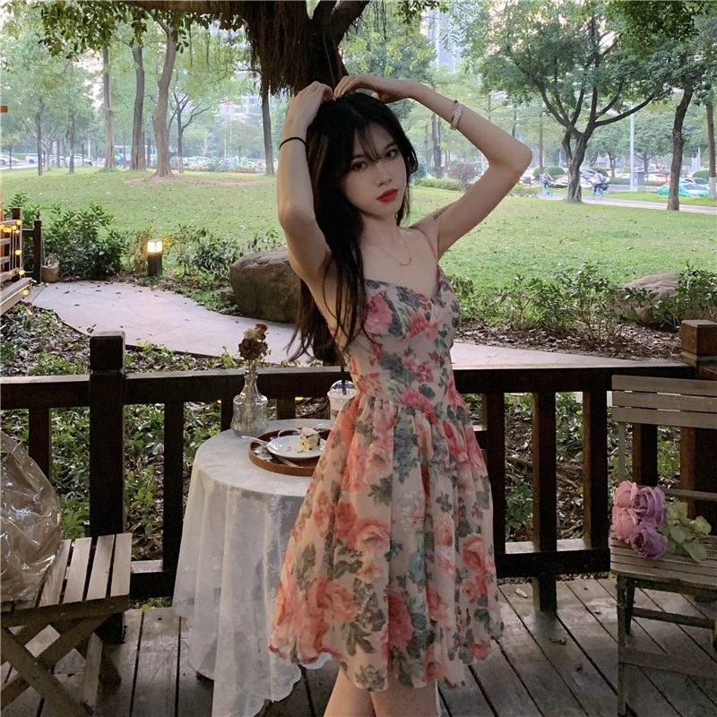 [Hana And Alice] Đầm Hai Dây Màu neon Gợi Cảm