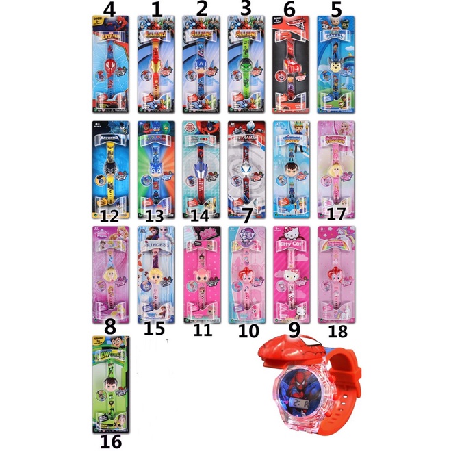 Đồng hồ đeo tay hình nhân vật hoạt hình thời trang cho bé nhiều kiểu tùy chọn