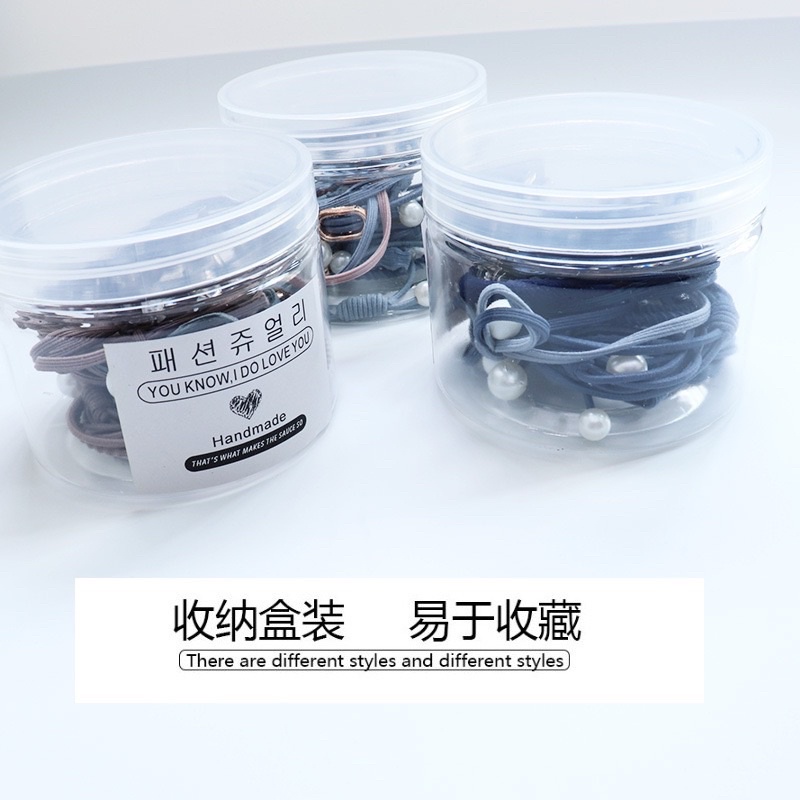 Set 12 Dây Buộc Tóc Nhiều Màu Co Giãn Phong Cách Hàn Quốc Cho Nữ Có Hộp Đựng Xịn Xò