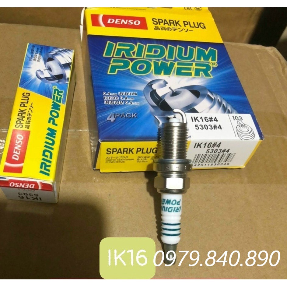 Chính hãng Denso - Bộ 4 Bugi xe hơi DENSO Iridium Power IK16 , IK20 , IK20TT , IKH20 , IKH20TT , ITV20 , IXUH22 , IXU22