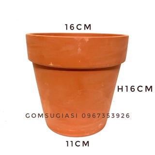 Chậu đất nung Cỡ Đại cao 16cm chậu cây vintagate